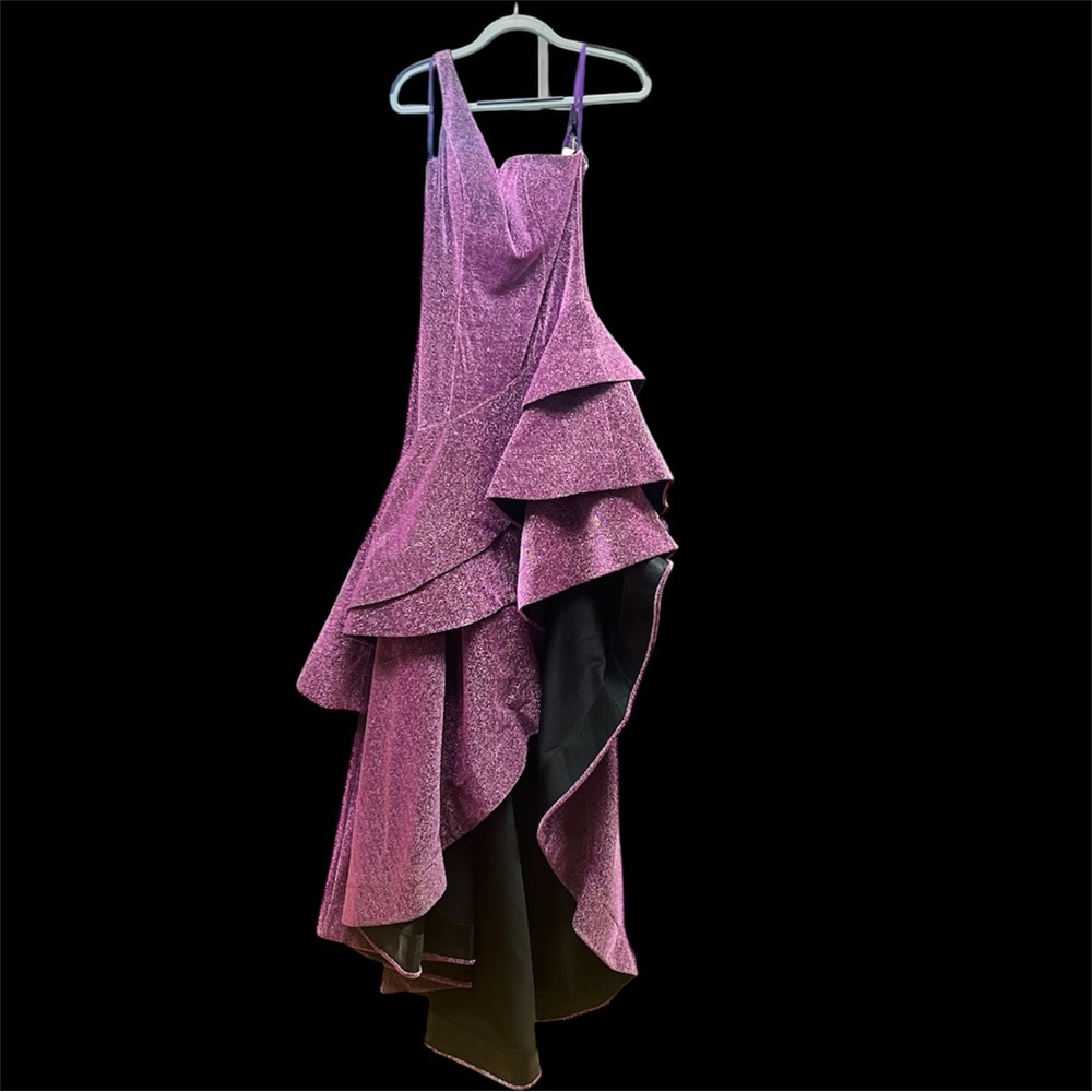 Grape one shoulder Salsa Prom Dress